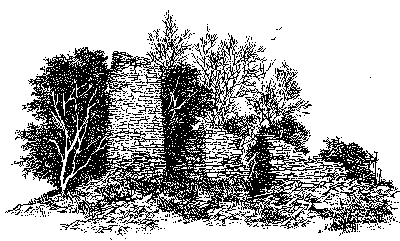 Malcom Newton drawing of Old Shaft stone building remains