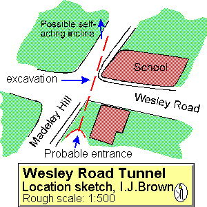 Location of Wesley Road Tunnel